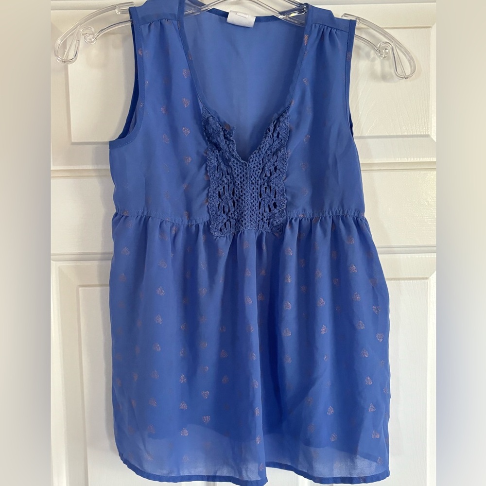 Girls sheer sleeveless blouse, loose fitting (fits like size 12)